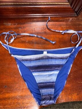Aeropostale Royal Blue Striped Swim Bottoms with Tie Sides